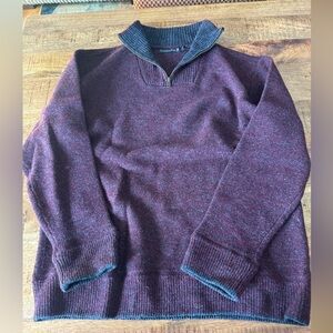 Men's Burgundy Zip-Up Sweater